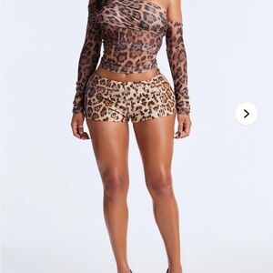 Sequin Leopard Shorts